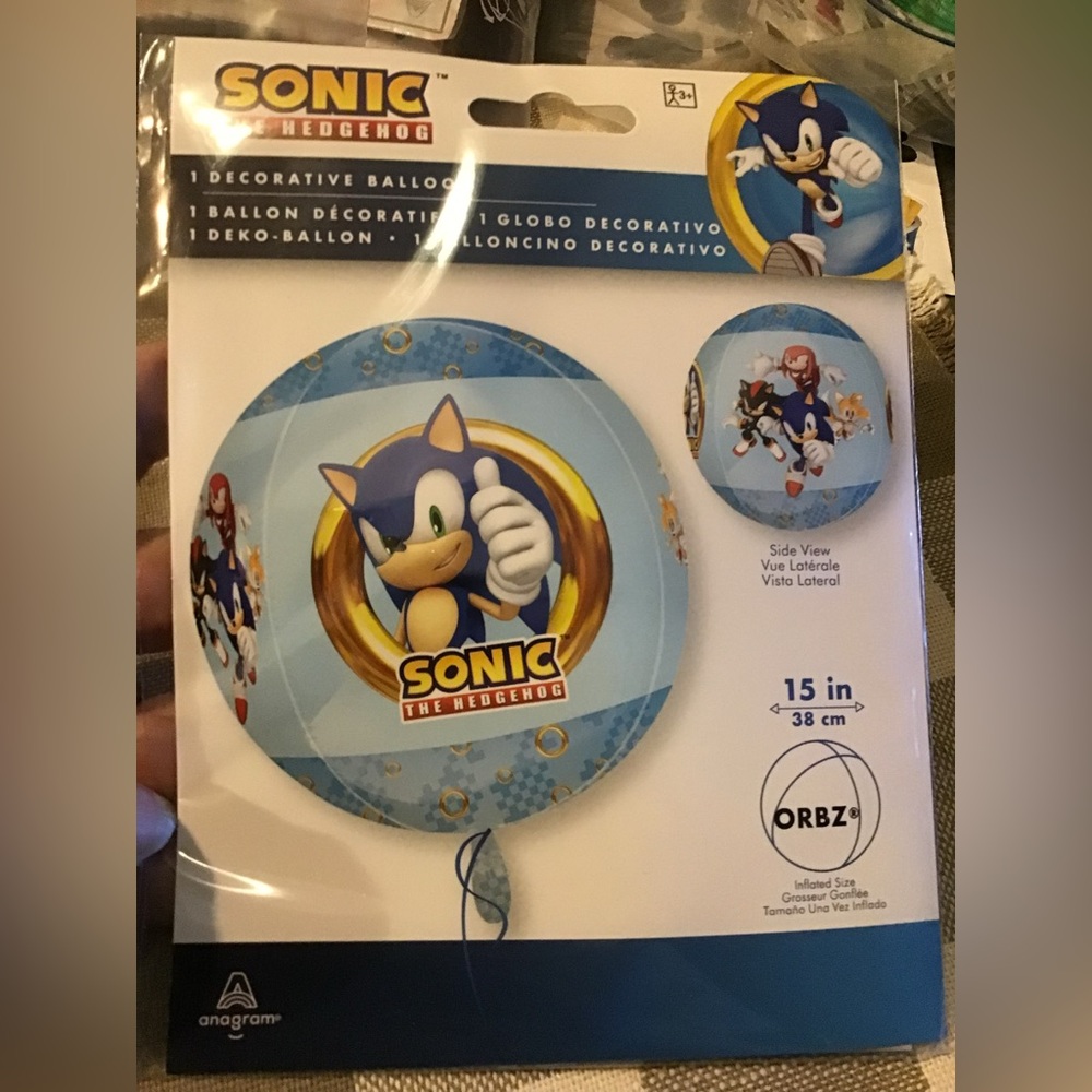 Sonic the hedgehog orbz balloon 15 inch -NEW